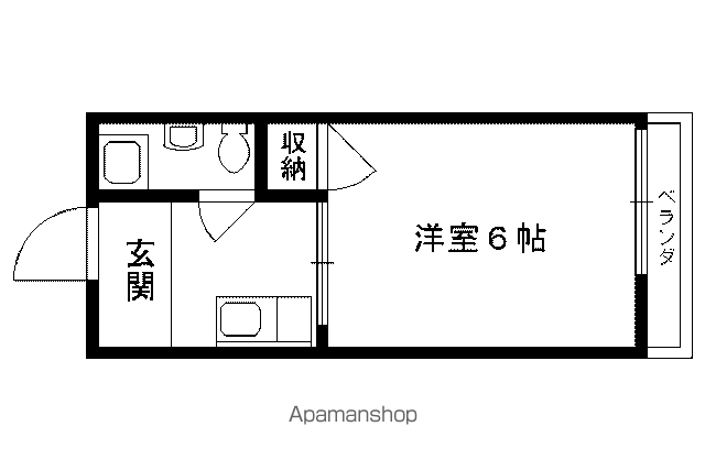 ハイツ修学院(1K/3階)の間取り写真