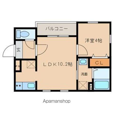CASSINA(1LDK/1階)の間取り写真