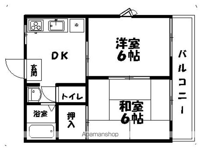 ドミールアレイⅠ(2DK/2階)の間取り写真