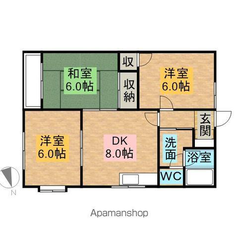 シャルムハーモニー(3DK/2階)の間取り写真