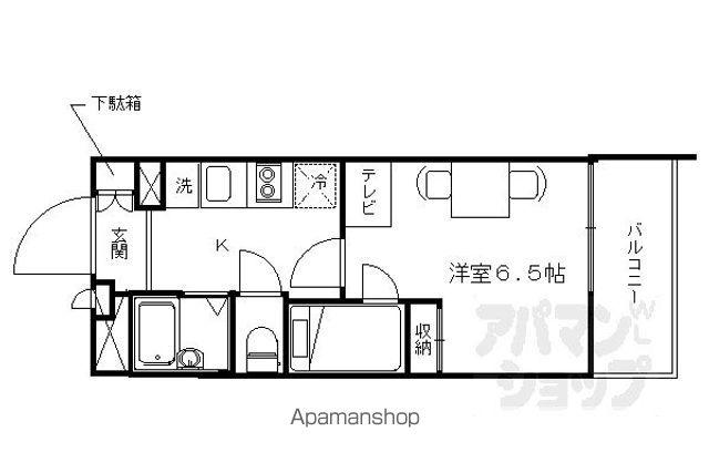 レオパレス西ノ京円町(1K/4階)の間取り写真