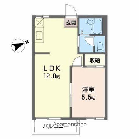 ストークス藤狭(1LDK/2階)の間取り写真