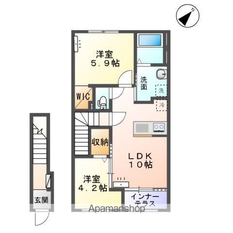 ロジュマン青山Ⅰ(2LDK/2階)の間取り写真