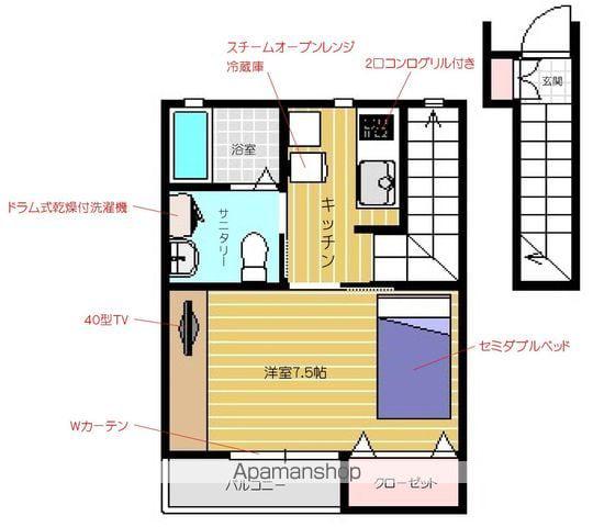 レセナA棟(1K/2階)の間取り写真