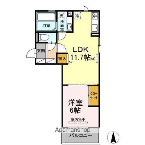 グランフォレMⅡ(1LDK/2階)の間取り写真