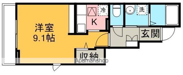 ハーミーズ(ワンルーム/1階)の間取り写真