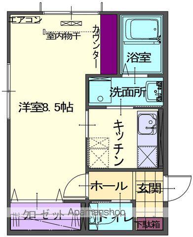 東北新幹線 新花巻駅 徒歩48分 2階建 築2年(1K/1階)の間取り写真