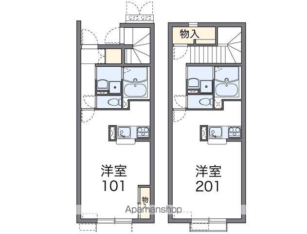 レオネクストアステラス曙(1K/1階)の間取り写真