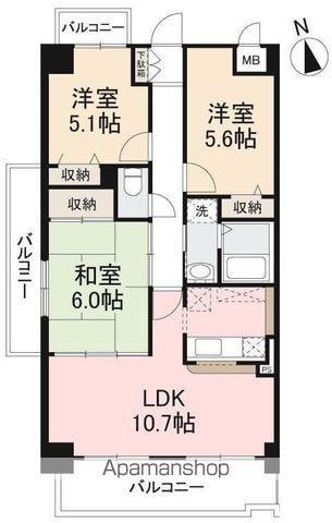 アークプラザ太田公園(3LDK/3階)の間取り写真