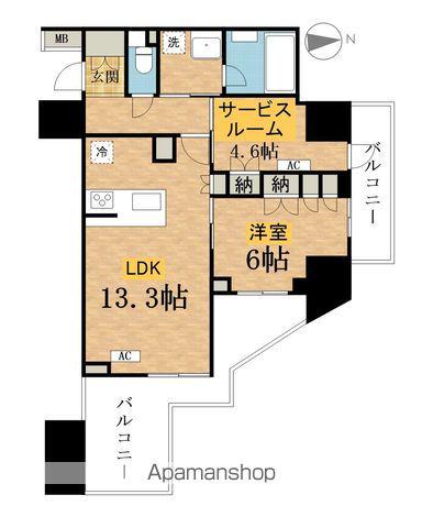 ラグゼナ八王子寺町(1LDK/15階)の間取り写真