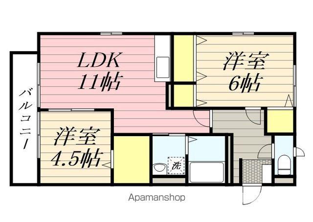 オーキッド(2LDK/2階)の間取り写真