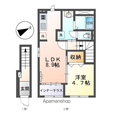 RH 柳川(1LDK/2階)の間取り写真