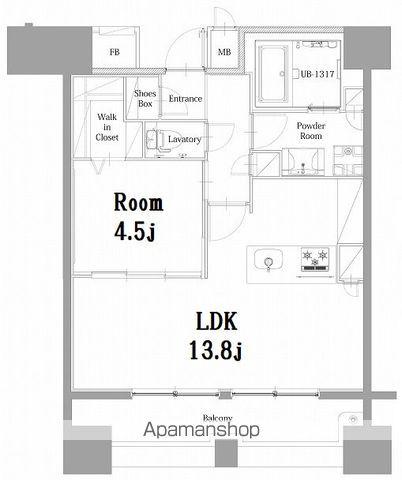エンクレスト呉服町(1LDK/4階)の間取り写真