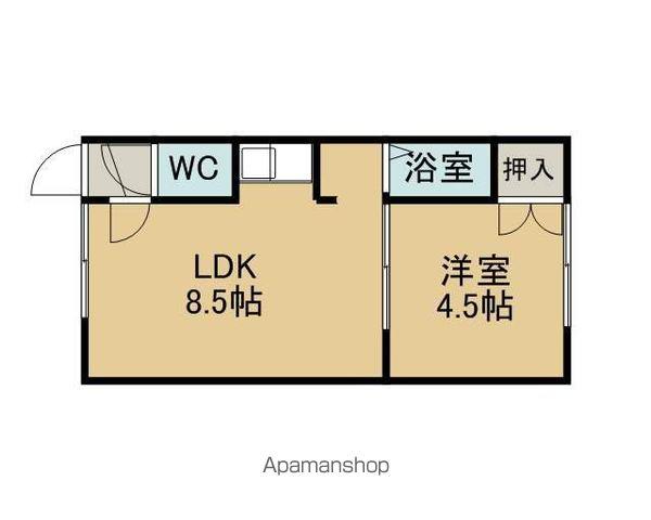 パルム住吉(1DK/2階)の間取り写真