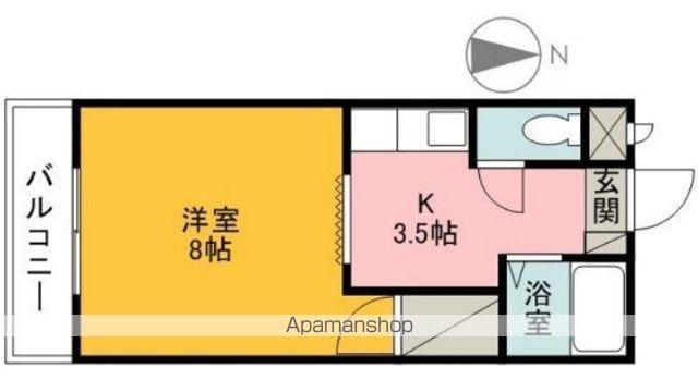 ハイツ紫(1K/2階)の間取り写真