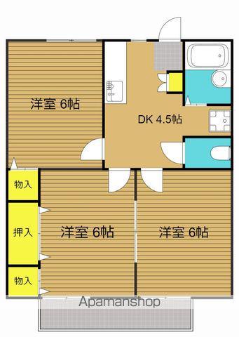 パークランドハイツ(3K/1階)の間取り写真