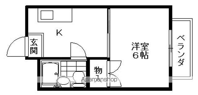 SPLACE(1K/2階)の間取り写真
