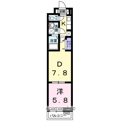 エスタリオコート(1DK/3階)の間取り写真