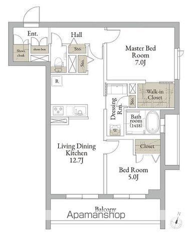 RELAFORT中野富士見町(2LDK/3階)の間取り写真