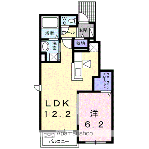 リナリア Ⅰ(1LDK/1階)の間取り写真