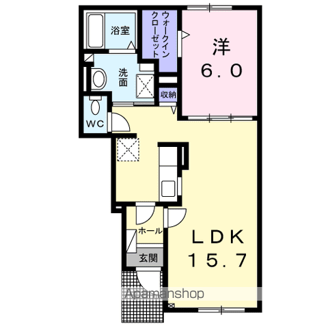 メゾン・ロワールⅢ(1LDK/1階)の間取り写真