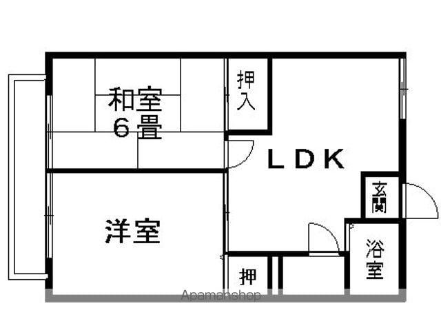 シティハイム東鷲宮Ⅱ(2DK/2階)の間取り写真