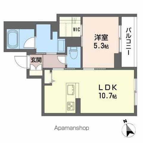 BIANCA愛宕橋(1LDK/2階)の間取り写真