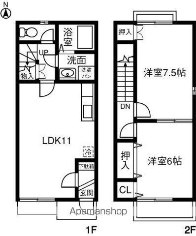 ＳＵＮＮＹ　ＨＩＬＬ　Ｃ(2LDK)の間取り写真