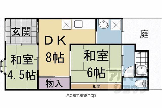 西柳ノ内町貸家１４−２(2DK)の間取り写真