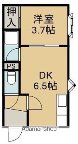 Aフラット(1DK/2階)の間取り写真