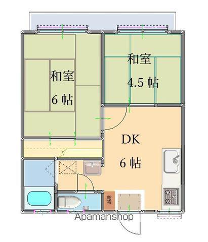 シティ長浜(2DK/2階)の間取り写真