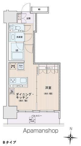 エスティメゾン錦糸町2(1LDK/6階)の間取り写真