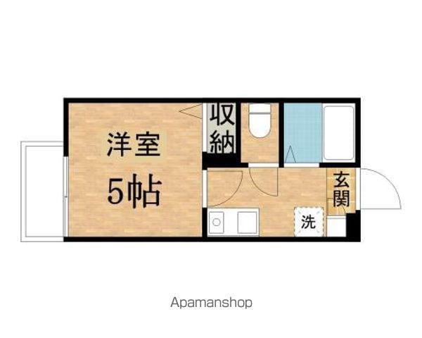 プリンスコート(1K/2階)の間取り写真