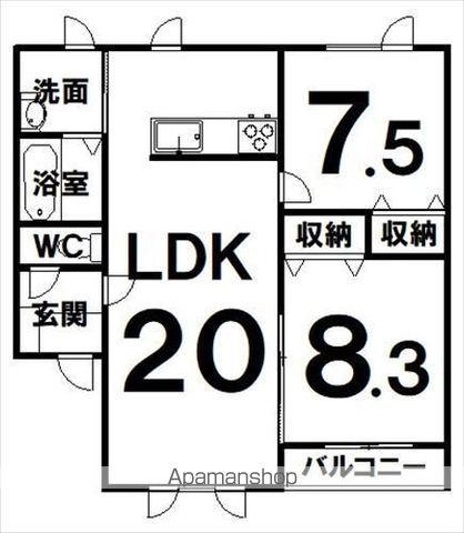 バップバーレンW17N(2LDK/1階)の間取り写真