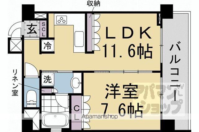 リーガル京都御所西V(1LDK/2階)の間取り写真