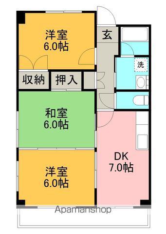 山崎ハイツ(3DK/3階)の間取り写真