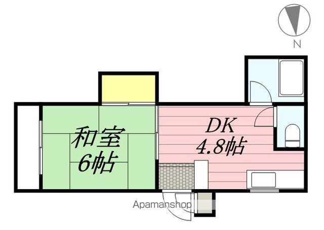 エーデル箱崎(1DK/1階)の間取り写真