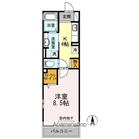 サンビレッジ春(1K/2階)の間取り写真