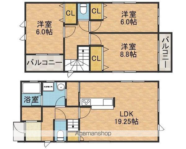 阪急電鉄京都線 富田駅(大阪) 徒歩22分 2階建 築2年(3LDK)の間取り写真