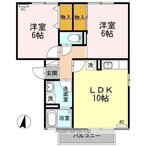 ペアシティゆうⅠ(2LDK/1階)の間取り写真