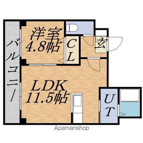 クワイシャノン円山表参道(1LDK/5階)の間取り写真