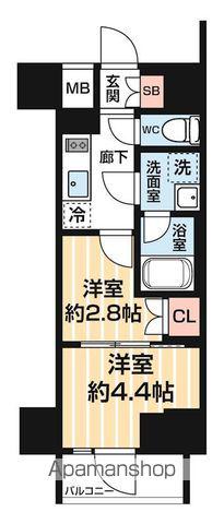 ARCOBALENO MINAMISENJU(2K/14階)の間取り写真