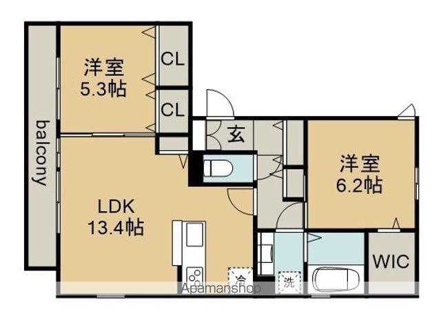 中央本線 勝川駅(ＪＲ) 徒歩14分 3階建 築5年(2LDK/1階)の間取り写真