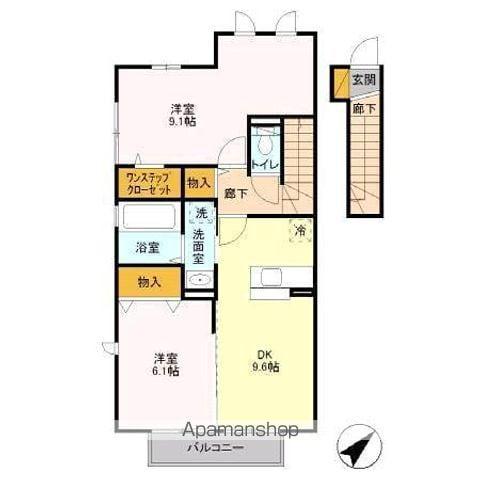 MK B(2DK/2階)の間取り写真