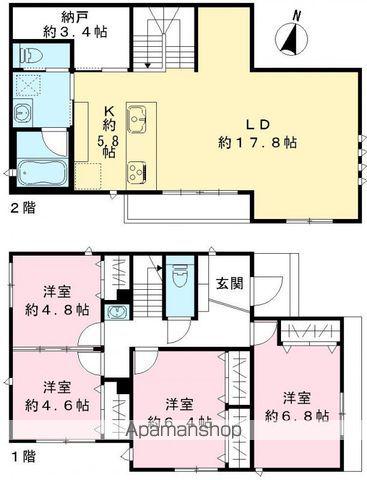 東急大井町線 緑が丘駅(東京) 徒歩4分 2階建 新築(4SLDK)の間取り写真