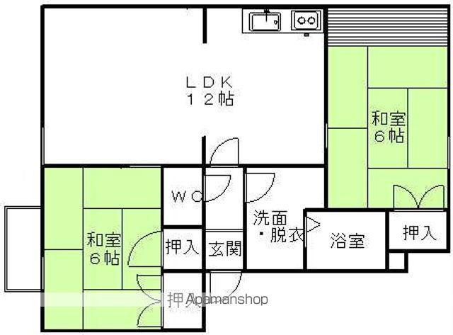 メイユール・レイソルB(2LDK/1階)の間取り写真