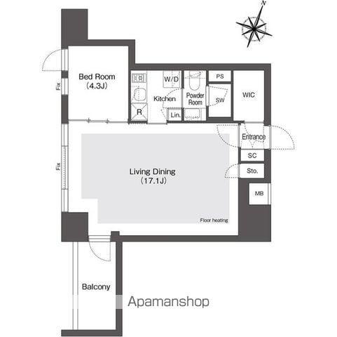 スタイリオ目黒大橋HILLSIDE(1LDK/B1階)の間取り写真