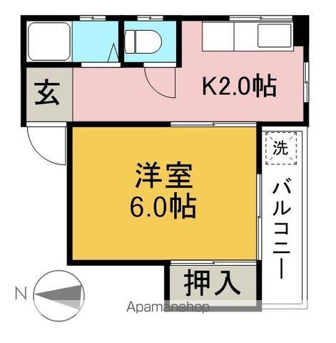 ハイツ寿(1K/4階)の間取り写真