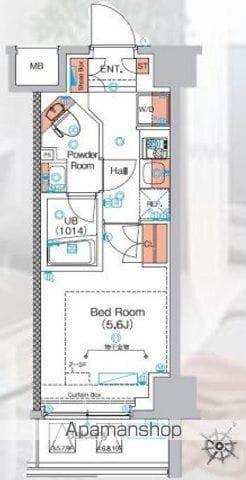 エストゥルース横浜蒔田(1K/6階)の間取り写真