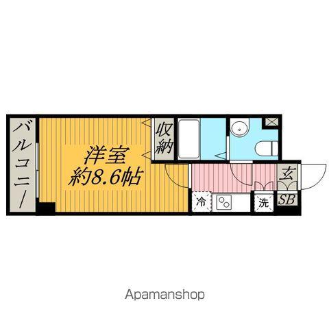 グランフォース習志野(1K/8階)の間取り写真